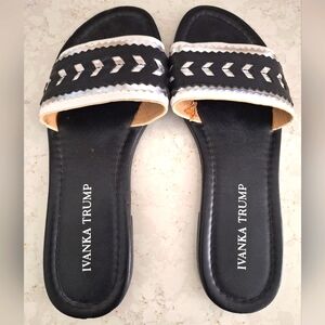 Ivanka Trump Black and White  Slide Sandals Size 7